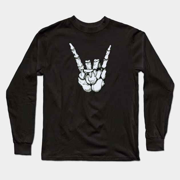 Skeleton Horns Long Sleeve T-Shirt by SoCalErich